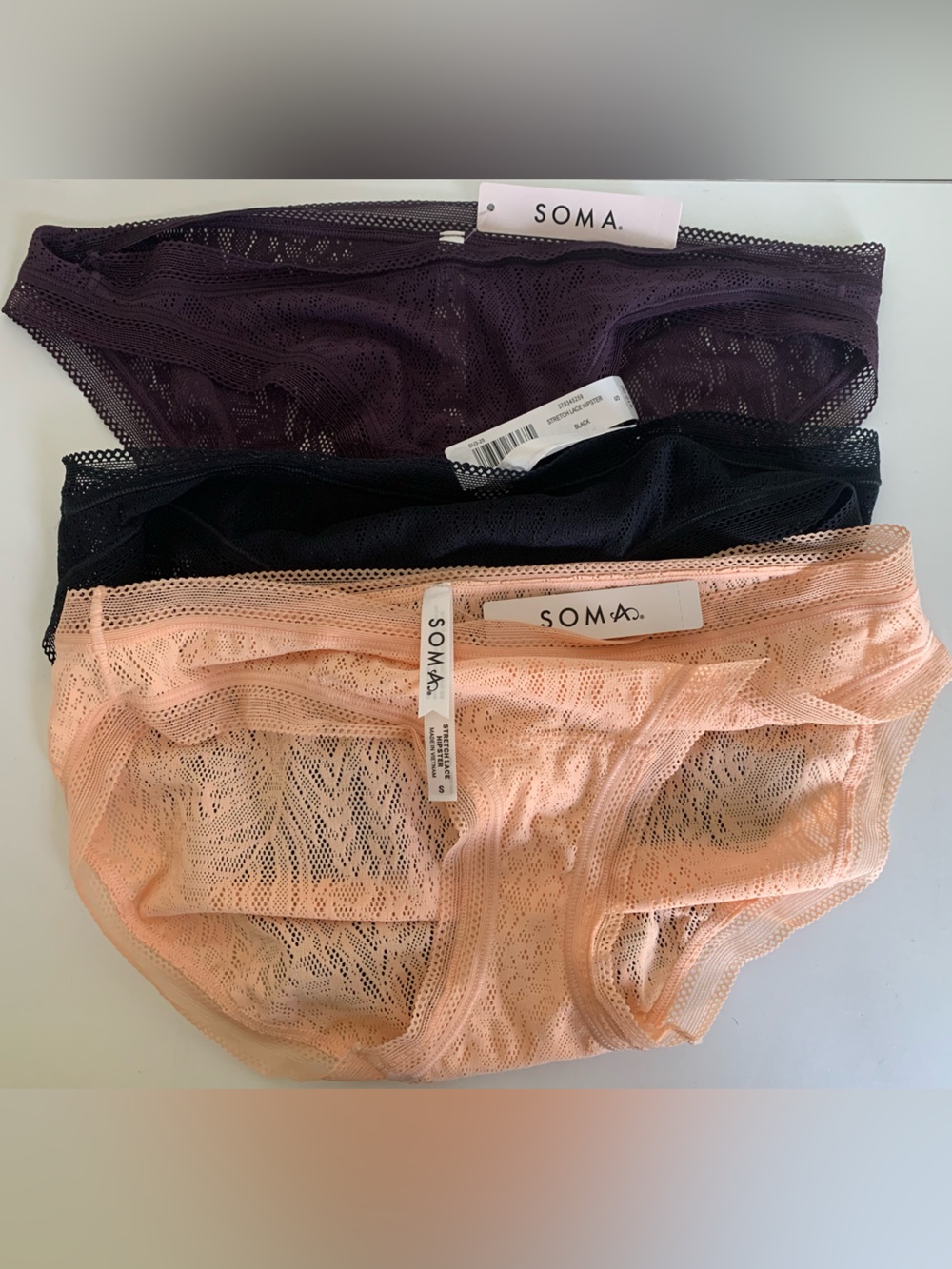Soma Hipster Panty With Stretch Lace Set - Multi-Color Size small